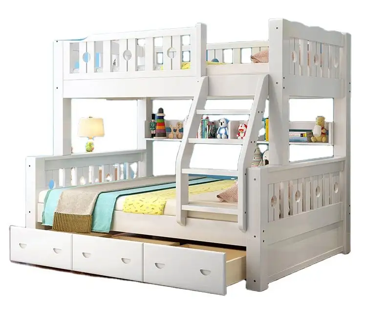 من المألوف بسيط الكل خشب متين سرير بطابقين متعددة الوظائف الطفل سرير الام