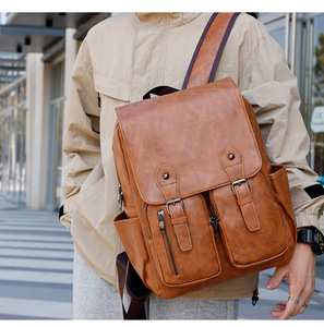 Tùy Chỉnh Không Thấm Nước PU Da 15.6 Inch Máy Tính Người Đàn Ông Của Kinh Doanh Cao Đẳng Túi Siêu Mỏng Du Lịch Máy Tính Xách Tay Ba Lô Với Cổng USB - Product Image 2