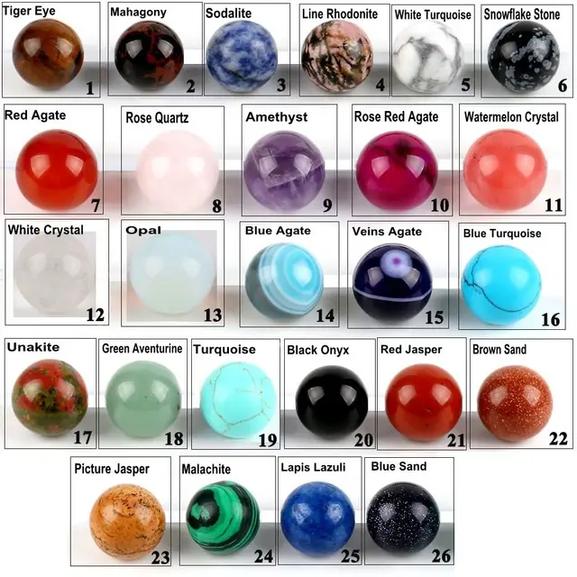 CSJA — pierres précieuses naturelles de haute qualité, en vrac, sans trou, mini boules de pierres, anneaux E506, Message couleur, 16mm