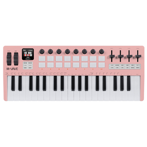 M-Vave SMK-37 PRO Mini MIDI клавиатура с 37 чувствительными клавишами, поддержка беспроводной связи с 16 RGB барабанными колодками, пульт управления - Product Image 4