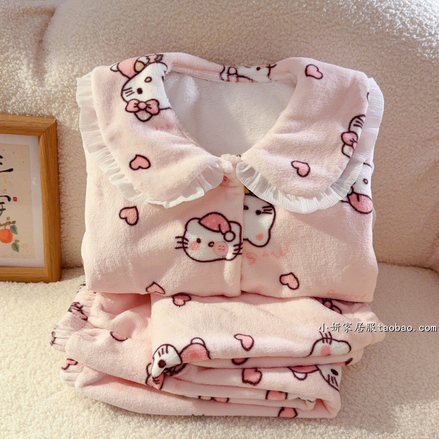 Pink doll collar kt cat velvet suit