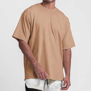 Erkekler moda yüksek kalite Split bölünmüş <span class=keywords><strong>Hem</strong></span> boy artı boyutu kısa kollu t Shirt spor düz gömme t Shirt erkekler <span class=keywords><strong>i</strong></span>çin