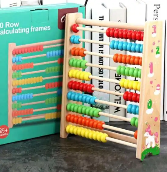 XUX bébé mathématiques jouets éducatifs en bois 3d jouets enfants apprentissage enfants boulier comptage cadre mathématiques jouets