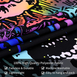 New Tùy Chỉnh Chăn Tường Treo Bất kỳ Aubusson Dệt Kỹ Thuật Blacklight Phản Ứng Nấm UV Backdrop Huỳnh Quang Glow Tấm Thảm - Product Image 5