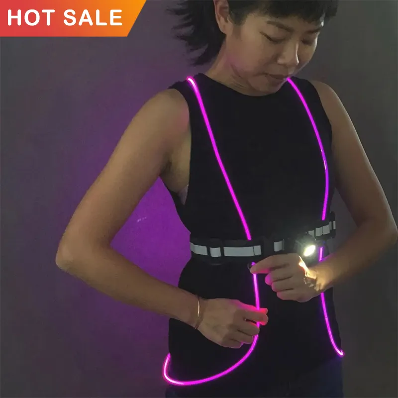Hot Sale Light Led Vest 360 Degree Reflective LED Running Cycling or Hiking Vest & Belt for Men, Women & Kids