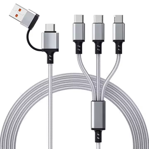 New Customer Offer <strong>1</strong>.2M 3 <strong>in</strong> <strong>2</strong> Type C to Type C Fast Charging+data Transfer Charging Multiple USB Charging Cable for Phones - Product Image 3