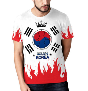 เสื้อยืดกีฬาลำลองของผู้ชายลายธงบราซิลแขนสั้นมีคอสำหรับ3D พิมพ์ดิจิตอล