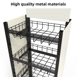 Tùy Chỉnh Cửa Hàng Tạp Hóa Bán Lẻ Sản Phẩm Sô Cô La Kẹo Cookie Snack Thực Phẩm Nước Giải Khát Chai Kim Loại Giỏ Hiển Thị Giá Đứng - Product Image 2