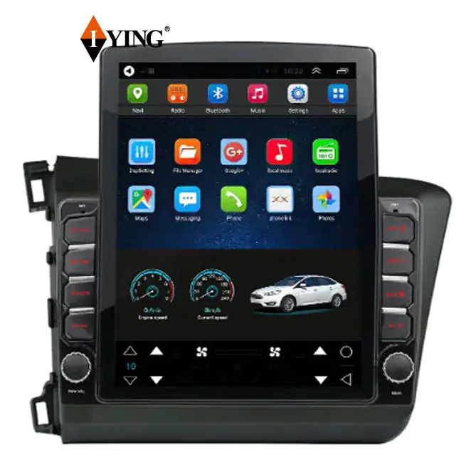 Fabricante Oem Pantalla Single Din 9,7 Pulgadas Android Estilo Tesla Carplay Auto Radio Estéreo Audio Reproductor DVD