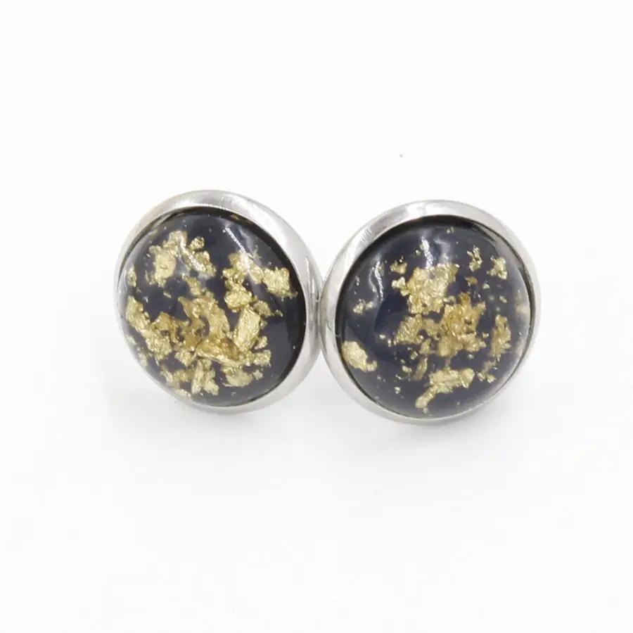 Ingrosso gioielli in pietra acquamarina con pietre preziose naturali 925 cristallo grezzo orecchini a bottone in argento Sterling