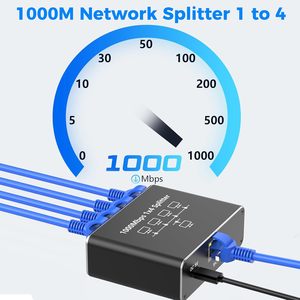 以太网分离器1至4千兆交换机1000Mbps RJ45局域网互联网分离器，usb-c电源线同时工作 - Product Image 4