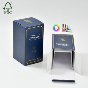 Özel baskılı FSC çift sokmak 100ml parfüm uçucu yağ kozmetik boş kağıt karton oluklu Insert ile ambalaj kutusu - Product Image 1