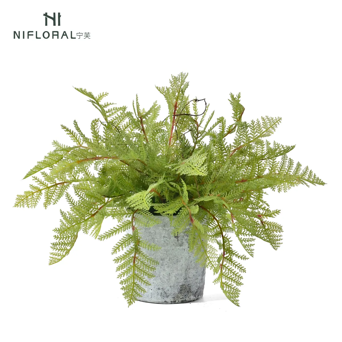 High Simulation Nearly Natural Faux Small Potted Plants Greenery Indoor Decorative Artificial Fern Bonsai Plant
