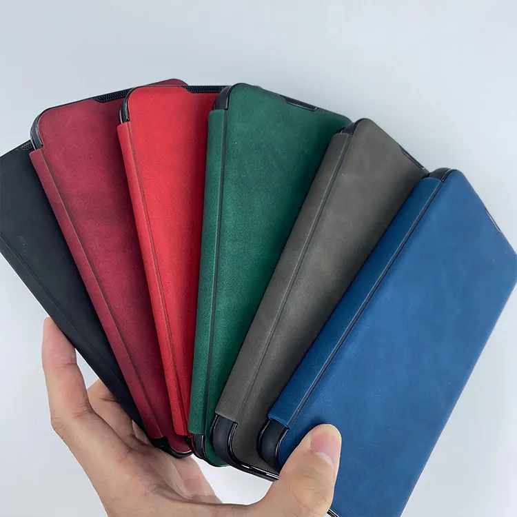 Sarung kulit lipat dompet ponsel baru modis kualitas tinggi untuk iPhone 15 14 13 12 11 PRO MAX
