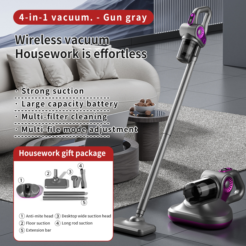 Aspirateur gris + anti-acariens