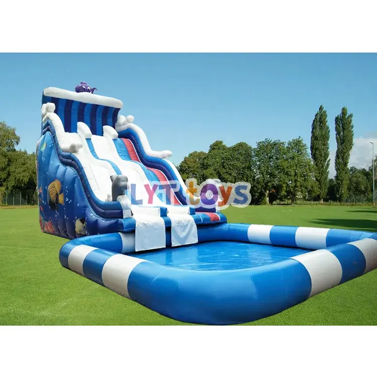 Tobogán acuático inflable gigante, piscina comercial, gran oferta