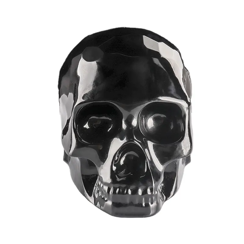 2023 nuevo estilo diseño individual decoración de cristal de alta calidad de modelo de Calavera de Cristal negro para Decoración