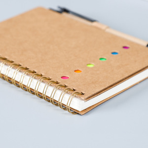 Customized Holder Sticky Notes Eco Kraft <strong>Paper</strong> Page Marker Colored <strong>Index</strong> Tabs Flags Pads Lined Notepad Spiral <strong>Notebook</strong> <strong>with</strong> Pen - Product Image 5