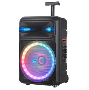 Ningda Electronics FactoryポータブルNDR-Q12 RGB LED照明オーディオスピーカー屋外スポーツ用スクエアダンスKソング
