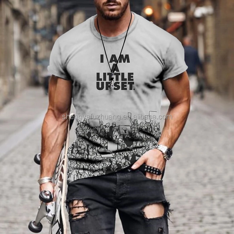 High quality cotton printed men's T-shirt latest design t-shirt factory wholesale