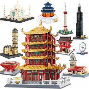 WANGE şehir yapı taşları eyfel kulesi taj Mahal özgürlük heykeli klasik mimari uyumlu tuğla oyuncak hediye - Product Image 5