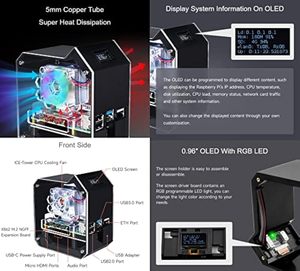AIsmartlink Raspberry Pi 4B admite hasta 2TB M.2 SATA pantalla OLED de calor fuerte Waveshare Mini Tower Case NAS Kit - Product Image 5
