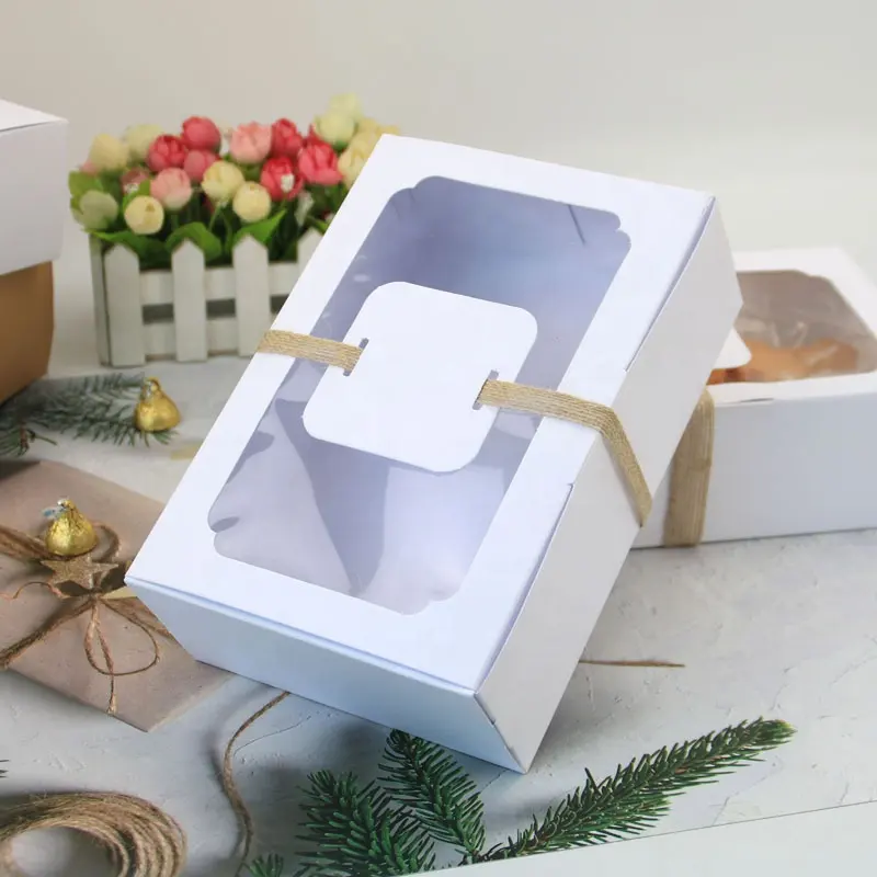 कस्टमाइज्ड लोगो बेकरी क्रम्बल बिस्किट पैकेजिंग पेपर बॉक्स के अनुकूल कार्डबोर्ड कुकीज़ पैकेज बॉक्स विंडो के साथ