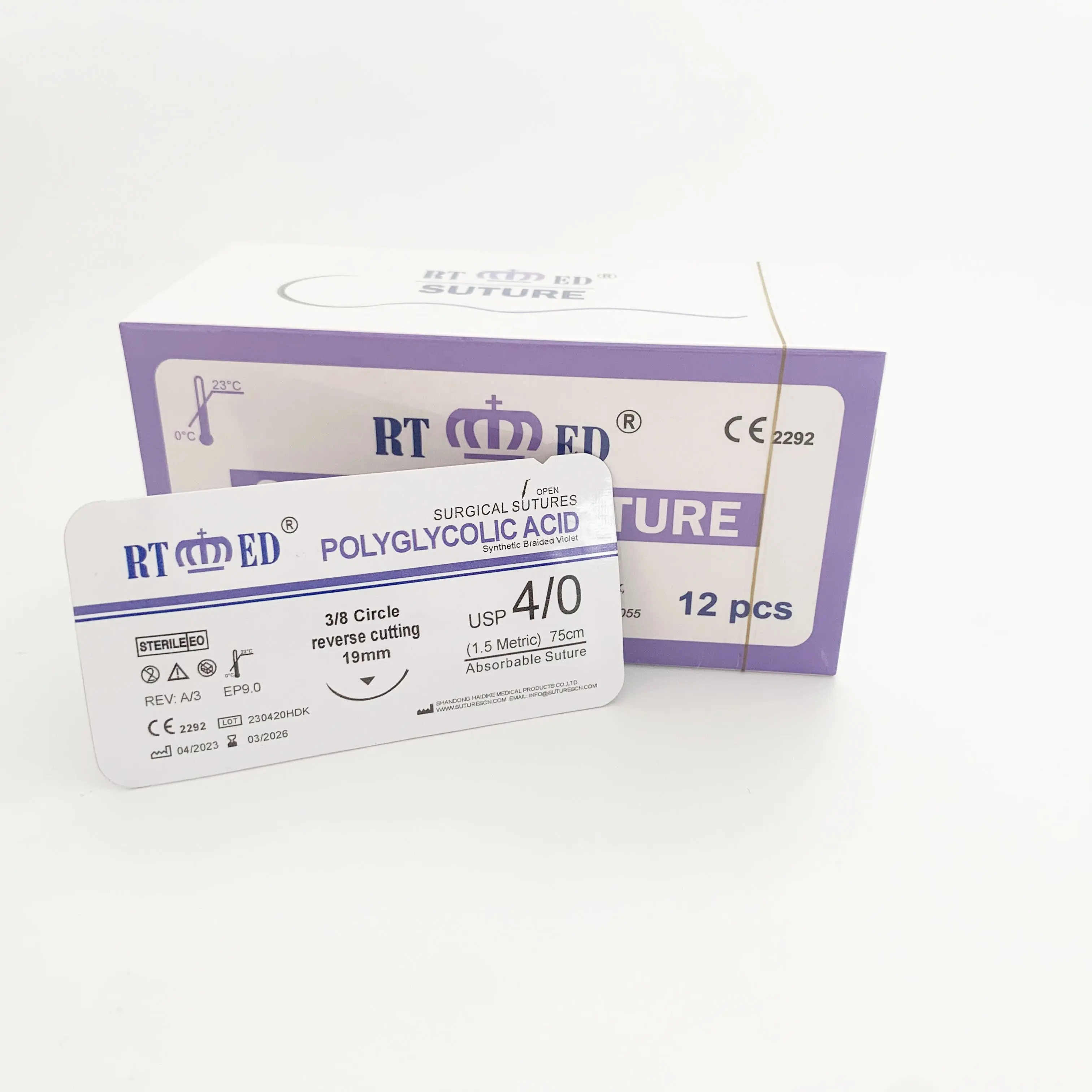 Medical supplier PGA /POLYGLYCOLIC ACID surgical needled suture thread with suture needle