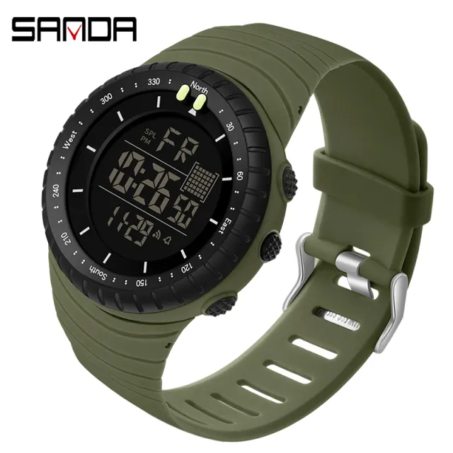 SANDA — montre-bracelet numérique de Sport pour hommes, nouvelle collection 6071, électronique LED, étanche