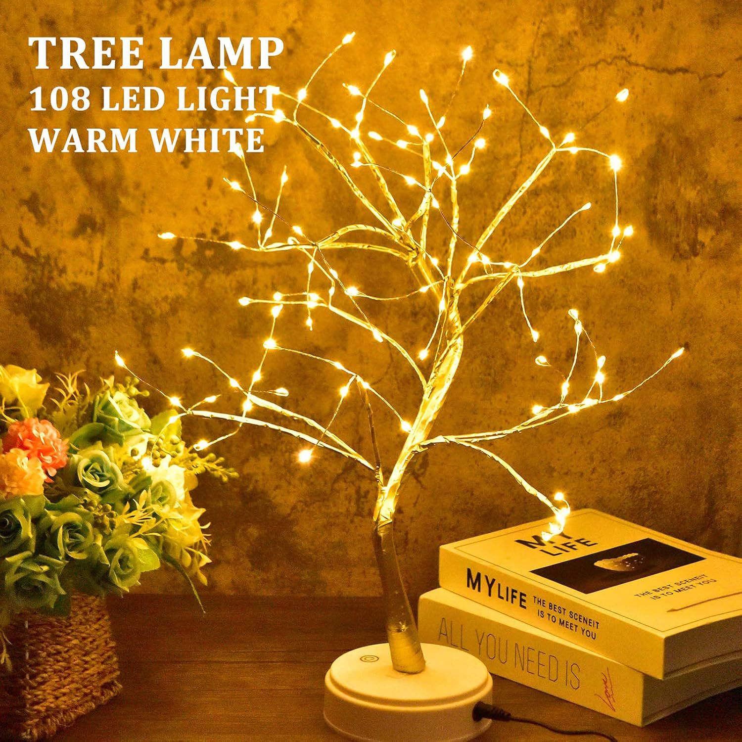 Lámpara de árbol 108l (rama de oro luz cálida)
