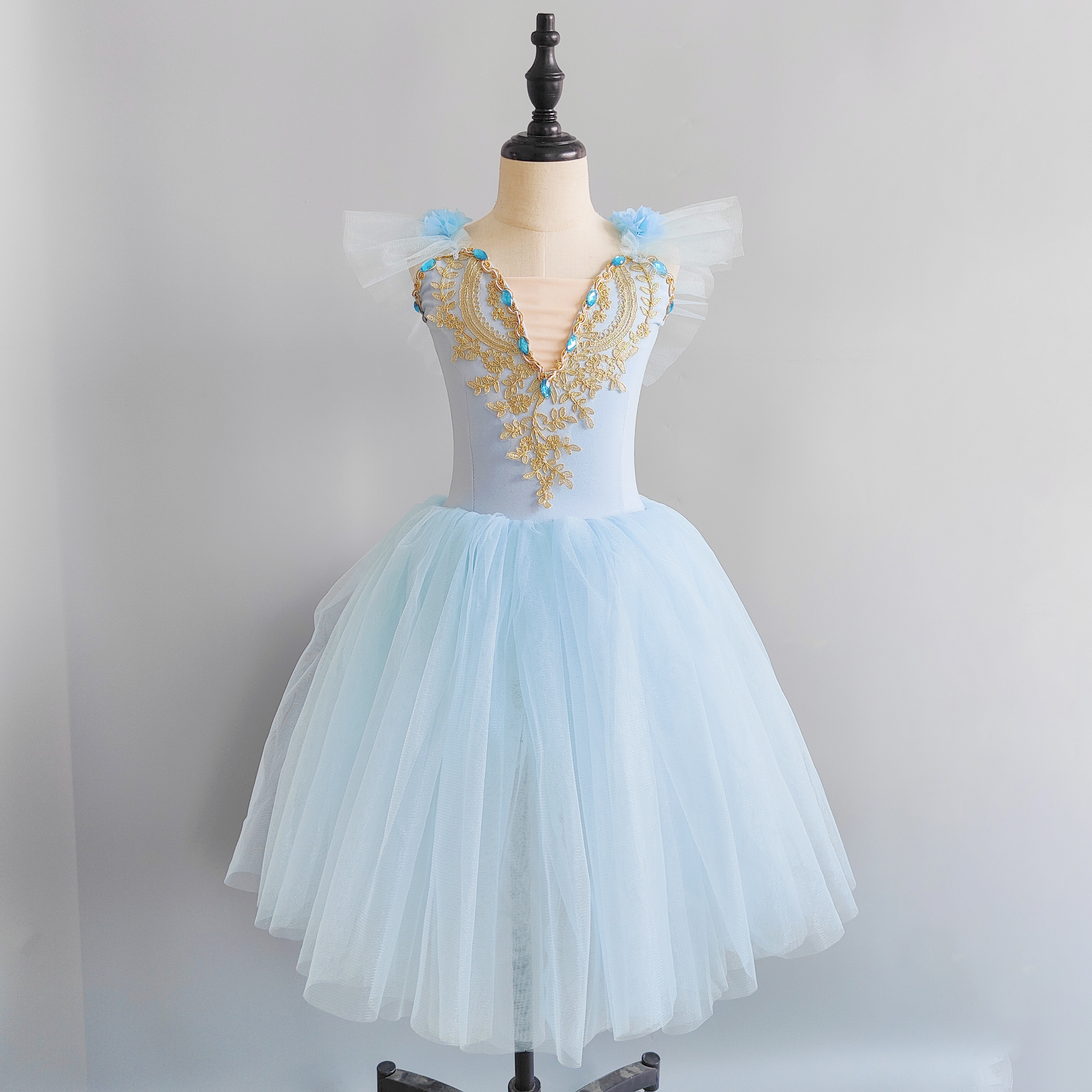 Manche mouche bleu clair