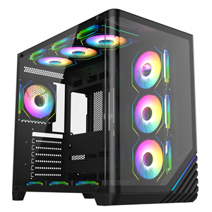 2024 핫 세일 곡선 유리 PC 케이스 게임용 컴퓨터 케이스 지원 ATX 마더 보드 3060 GPU 화이트 RGB PC 케이스 (냉각 팬 포함) - Product Image 4