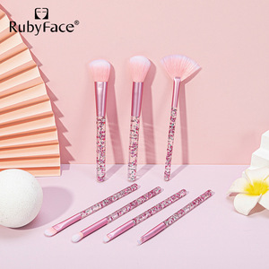 Rubyface pink Blue Makeup <strong>Brushes</strong> Kit <strong>7</strong> <strong>Pcs</strong> with Box High Quality <strong>Brushes</strong> Set for Powder Eyeshadow Blush Foundation Makeup Tools - Product Image 5