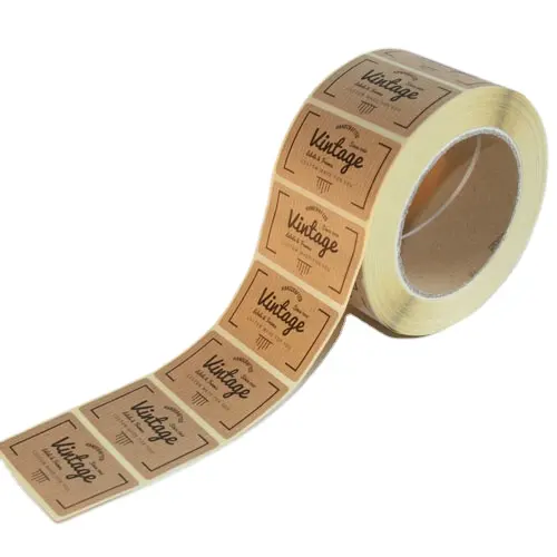 Etiqueta de logotipo redonda impressa personalizada, rolo de etiquetas em papel de rolo adesivo