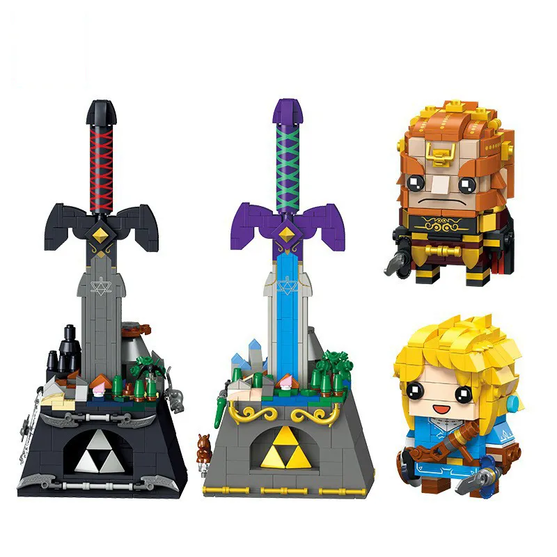 Brinquedos de classe MOC Anime Brinquedo Espadas Conjuntos de blocos de construção Figuras de ação Montagem Tijolo Jogos quebra-cabeças para crianças presentes