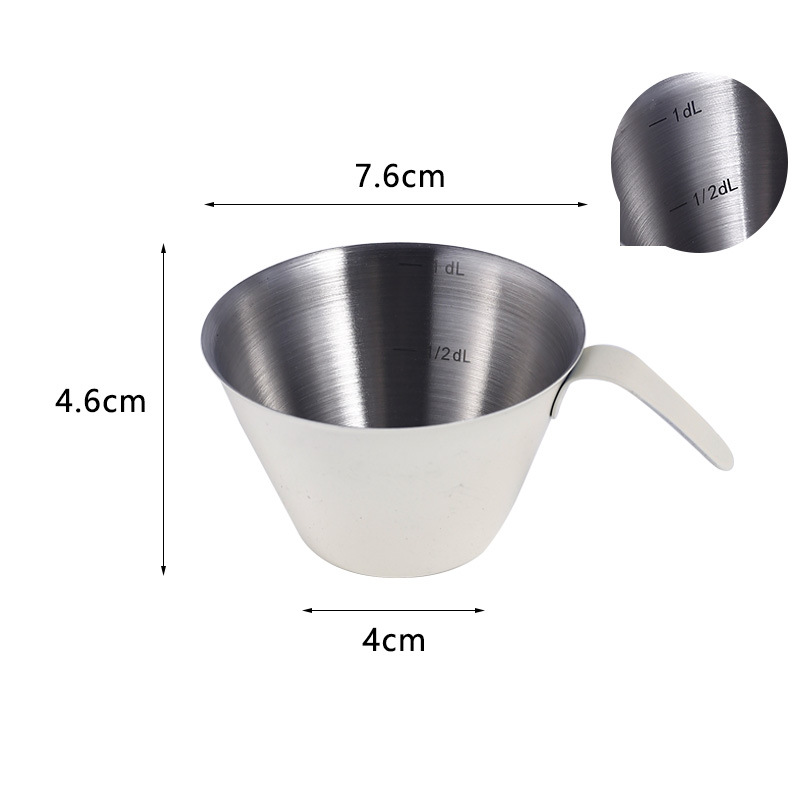Taza de extracción de café con mango inclinado, blanca - 100ml