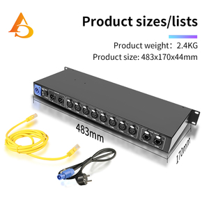 Bộ mở rộng mạng <span class=keywords><strong>Artnet</strong></span> <span class=keywords><strong>DMX</strong></span> 8 kênh AICPOSE cho hệ thống chiếu sáng sân khấu, bộ điều khiển <span class=keywords><strong>Artnet</strong></span> <span class=keywords><strong>DMX</strong></span> 8 cổng - Product Image 3