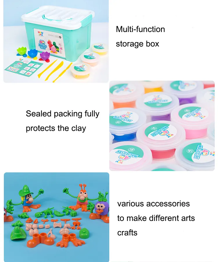 Manufactory Direct Magnetic Bouncing Shape Tubes Slime Kit Colourful Play Dough Set Kids