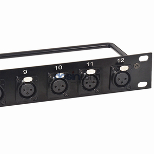 LEDトレース機能付き19インチ1uLEDパッチパネル電気通信システム用12ポートオスメスXLRパッチパネル - Product Image 4