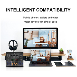Live Sound Card <strong>Audio</strong> Interface Adjustable With Desktop Condenser <strong>Microphone</strong> and Monitor Headphone Podcast Production Studio Kit - Product Image 5