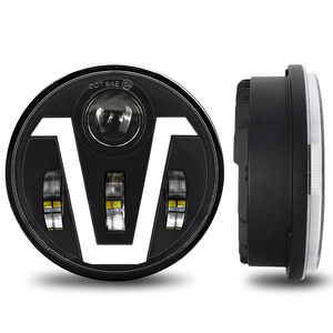 V-şekilli 5.75 inç yuvarlak farlar yüksek düşük işın H4 yuvarlak araba motosiklet far araba aksesuarları için LED far - Product Image 4