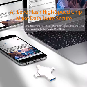 Venta al por mayor Popular 4 In1 Memoria Flash U Disco Usb 3,0 Interfaz Velocidad de lectura 110 M/S Escritura 30 Mb/S Otg Logotipo personalizado Unidad Flash Usb