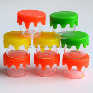 Contenitore per concentrato di vetro rotondo senza collo da 6ml con coperchi in Silicone