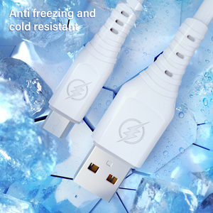 Fabrika doğrudan 3A mikro USB şarj şarj esnek beyaz kablo kordonu tel Android akıllı cep telefonu için - Product Image 3