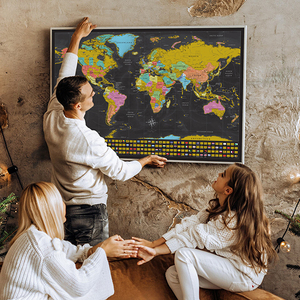 Factory Custom World <strong>Map</strong> Travel Poster Scratch-off Interactive World <strong>Map</strong> - Product Image 4