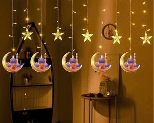 <strong>Multi</strong> Model Star Waterfall Connection Wedding Curtain Muslim Ramadan Decoratioan Window <strong>String</strong> <strong>Lights</strong> - Product Image 2