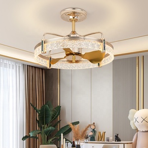 Best Selling Model 1630 Designer <strong>Fan</strong> with <strong>Light</strong> 20&quot; &amp; 28&quot; Gold Modern Luxury <strong>Crystal</strong> Bedroom Silent Led Ceiling <strong>Fan</strong> <strong>Light</strong> - Product Image 4