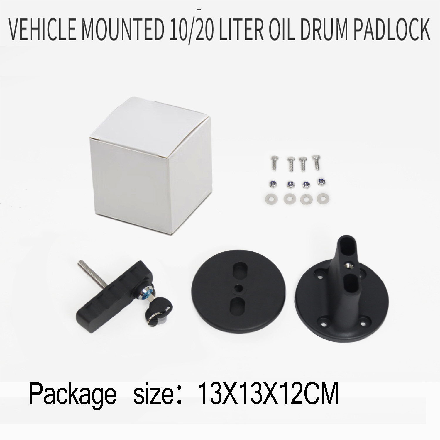 Vehicle mounted 10 liter/20 liter oil drum padlock