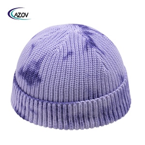 Woll mütze Herren Cool Beliebte BrTie-Dye Craft Strick mütze Hip-Hop Street Hat Herbst Closed Toe Beanie Hat