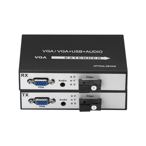 VGA <strong>to</strong> Fiber Optic Extender 1 Channel Stereo Audio Video <strong>Optical</strong> Transceiver VGA <strong>Optical</strong> Transceiver - Product Image 1